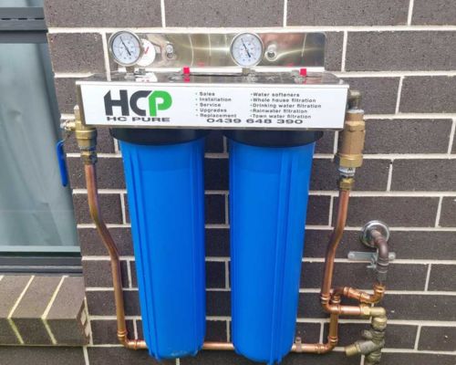 Whole House Twin Water Filtration System (without cover) installed by HC Pure Toowoomba